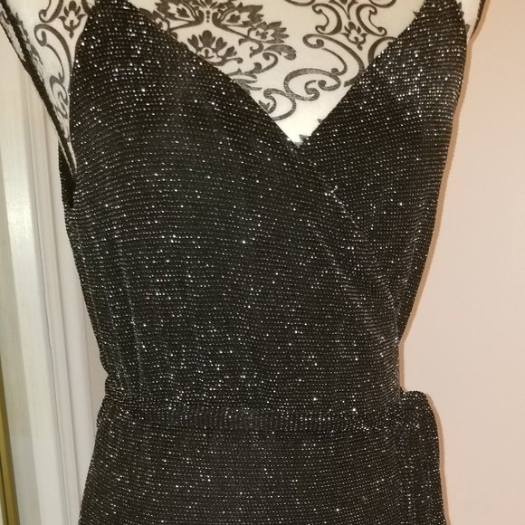 Celestial Black and Silver Wrap Maxi Dress - Lulus - Picture 9 of 16